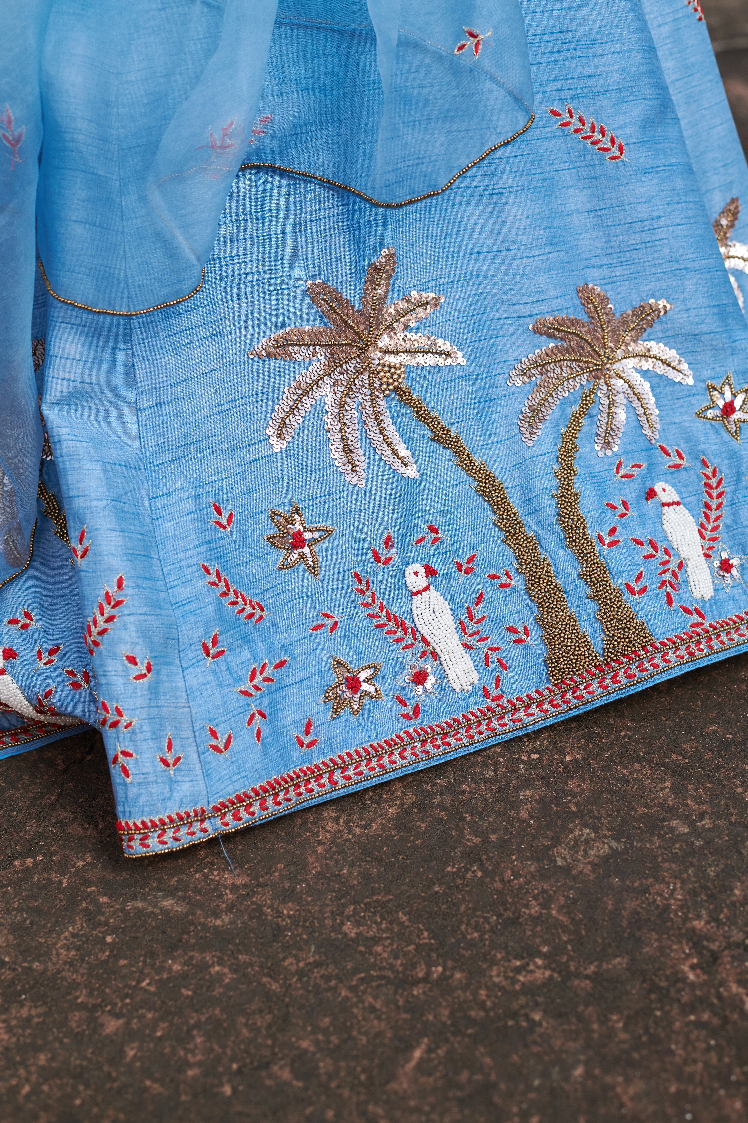 Neelakshi (नीलाक्षी) - Blue Embroidered Lehenga Set