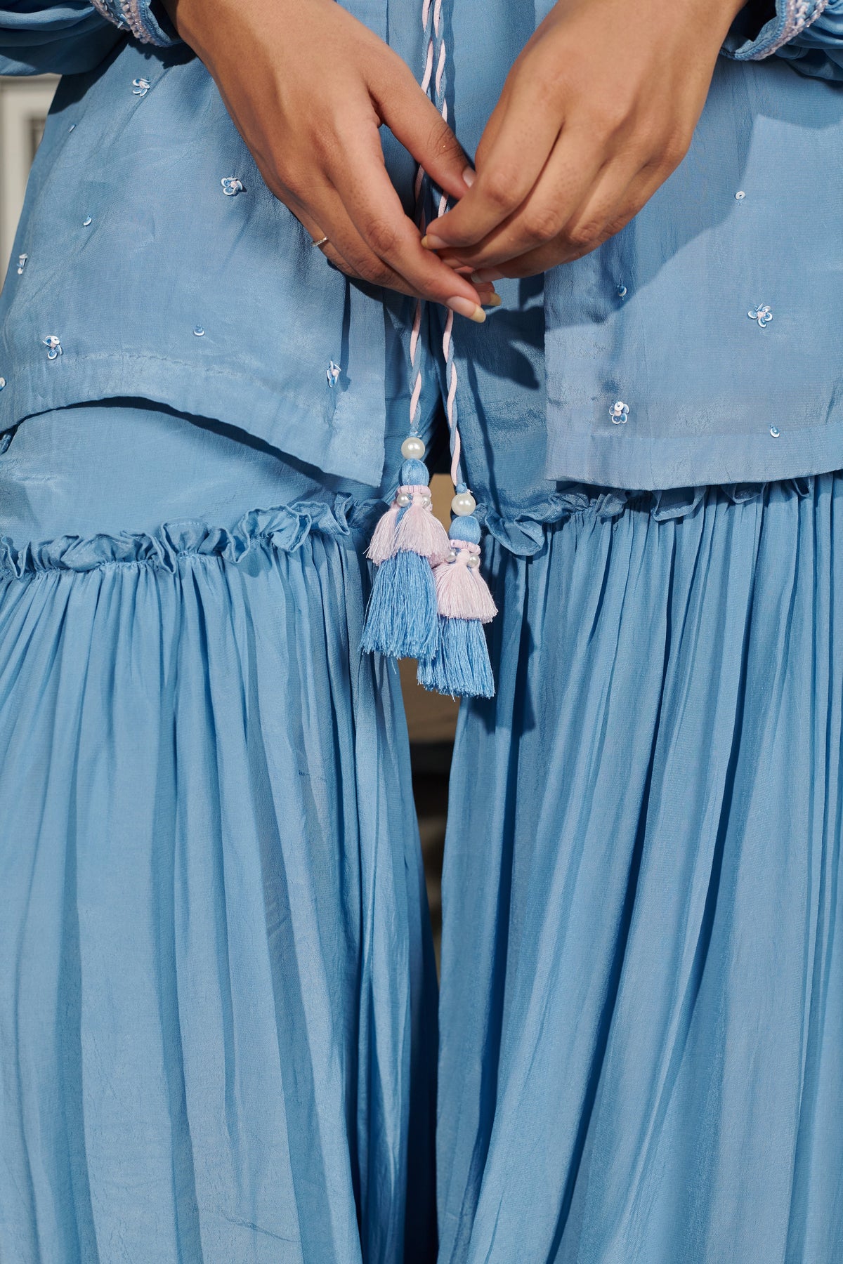 Vistāra  (विस्तारा) - Sharara with Top and Kurti Set