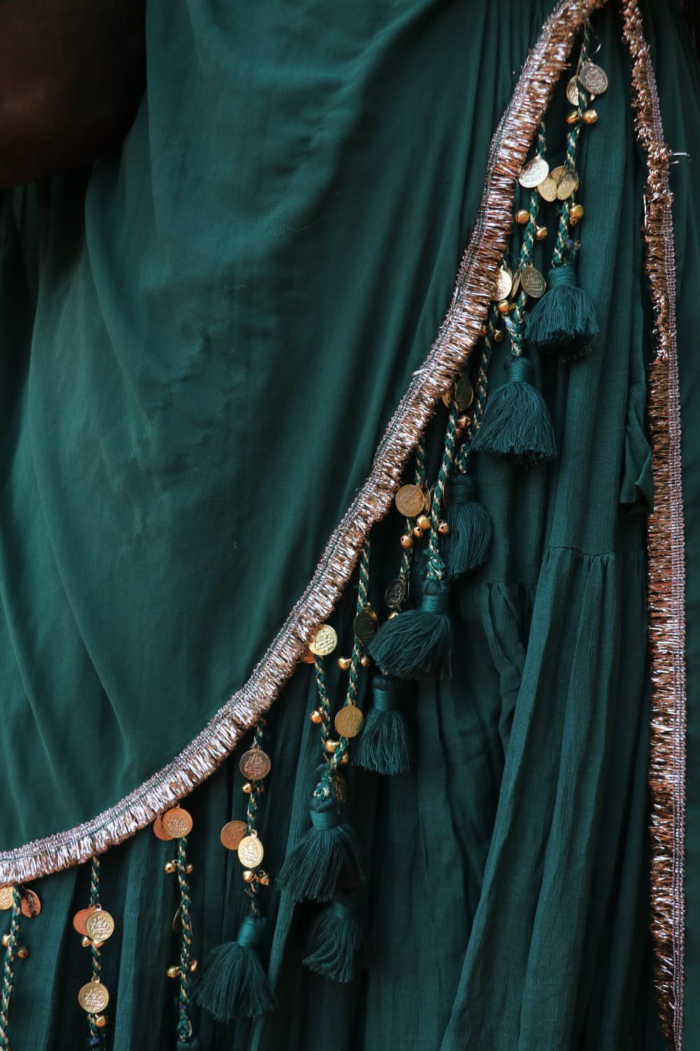 Haritā (हरिता) - Ghagra Choli with ￼ tassels